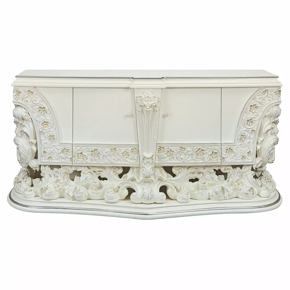 ACME Adara Traditional 2-Door Dresser in Antique White - Classic Bedroom Storage