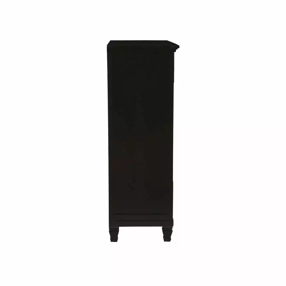 New Timeless Furniture Tamarack 5-Drawer Transitional Wood Chest in Black - Versatile Bedroom Storage