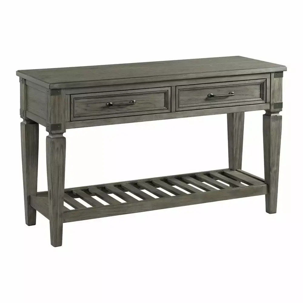 Intercon Furniture Foundry 50 Transitional Wood Console Table in Pewter Finish