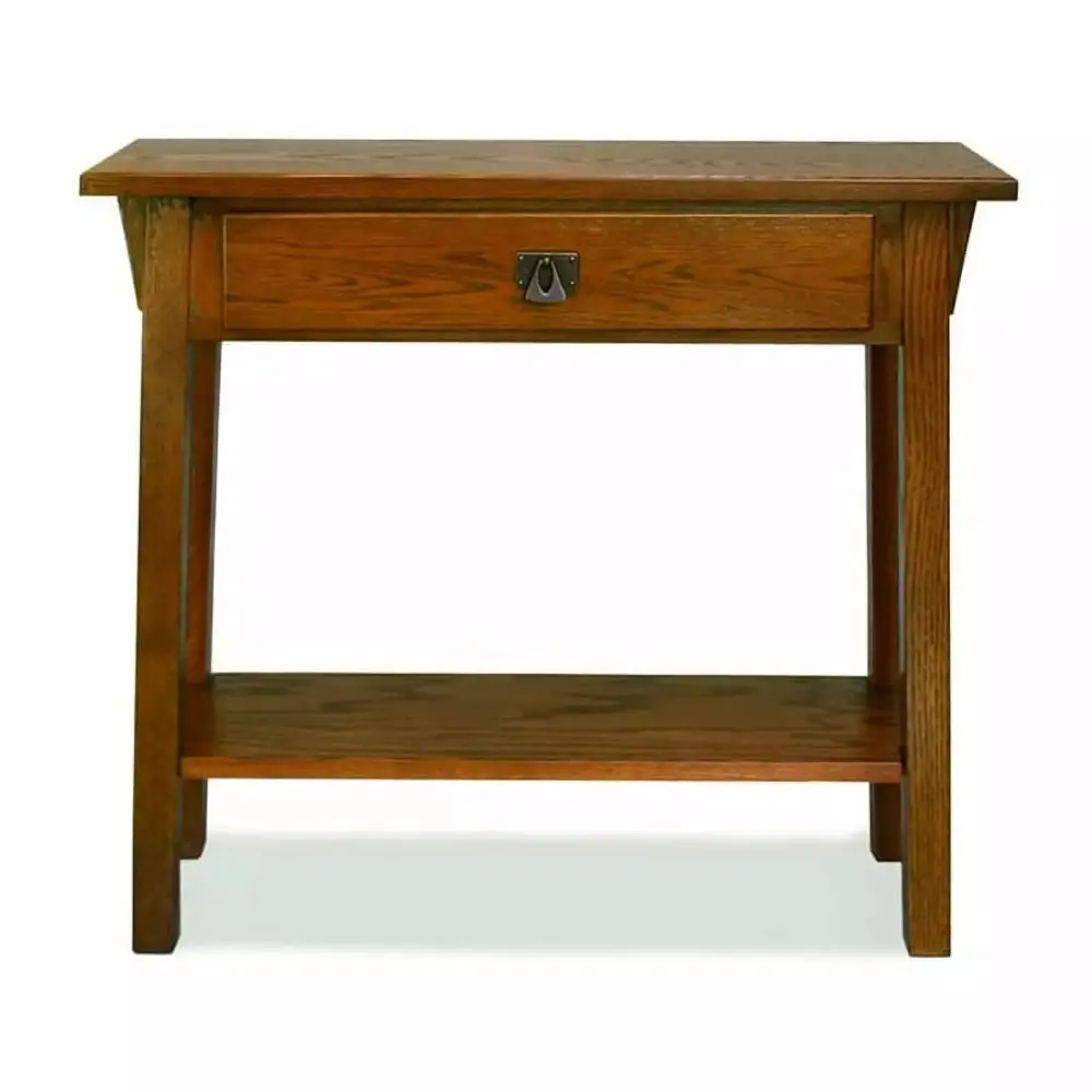 Bowery Hill Transitional Wood Console Table in Russet Brown Finish Classic Entryway Table