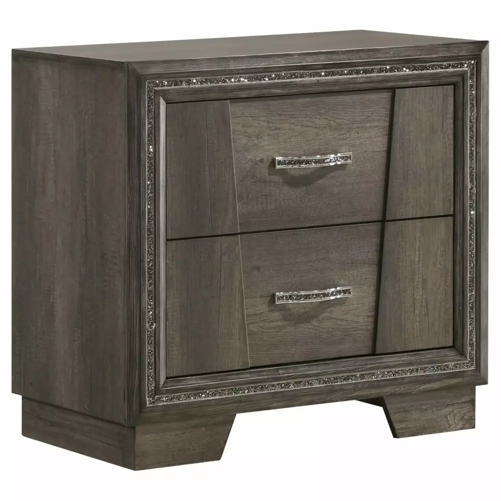 Coaster Janine 2-drawer Transitional Wood Nightstand in Gray - Versatile Bedside Table