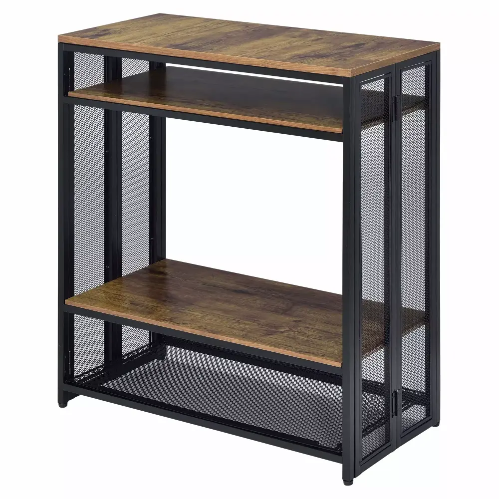 ACME Winam Rectangular Sofa Table in Antique Oak and Black