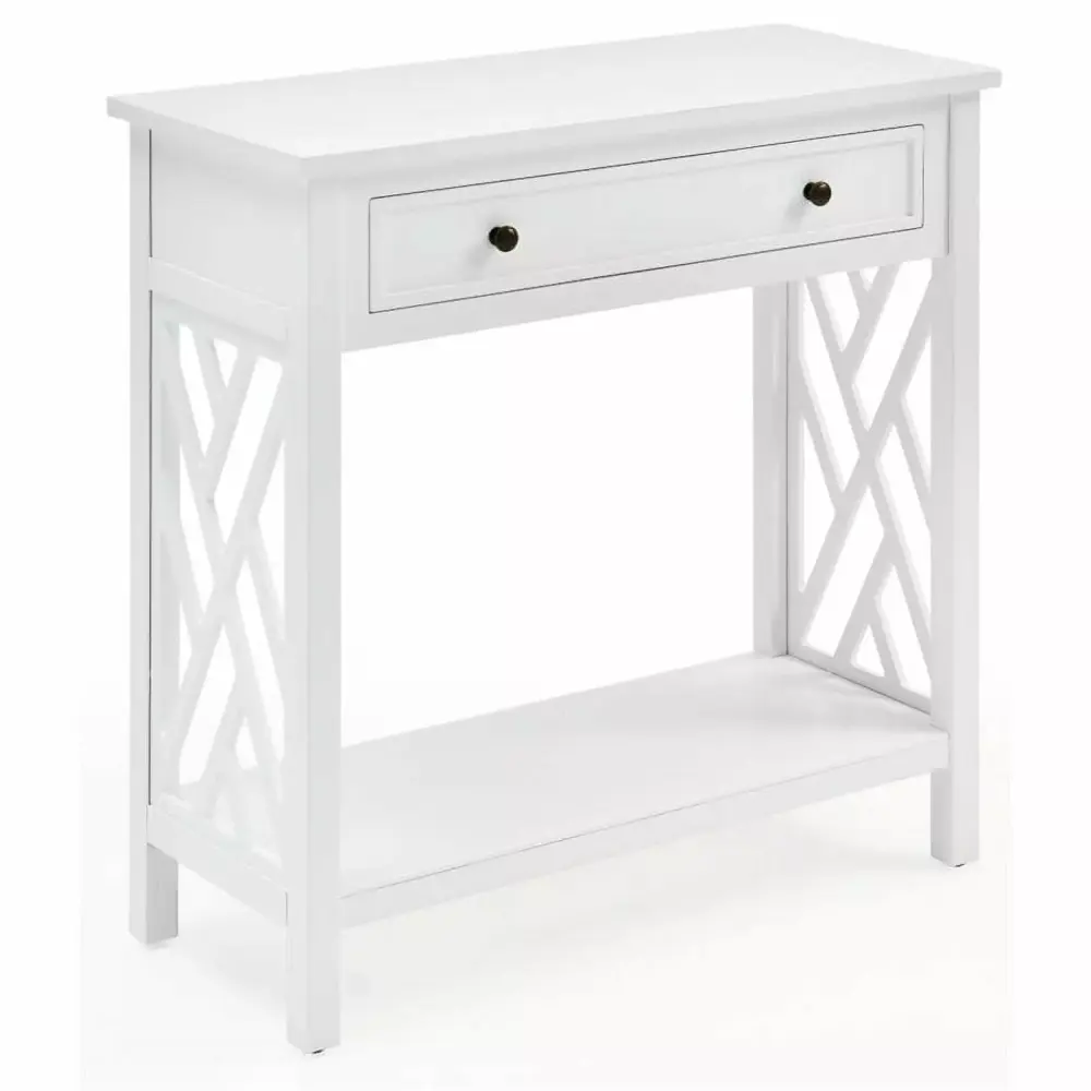 Bowery Hill Transitional 32Wood Console Table with Drawer and Shelf