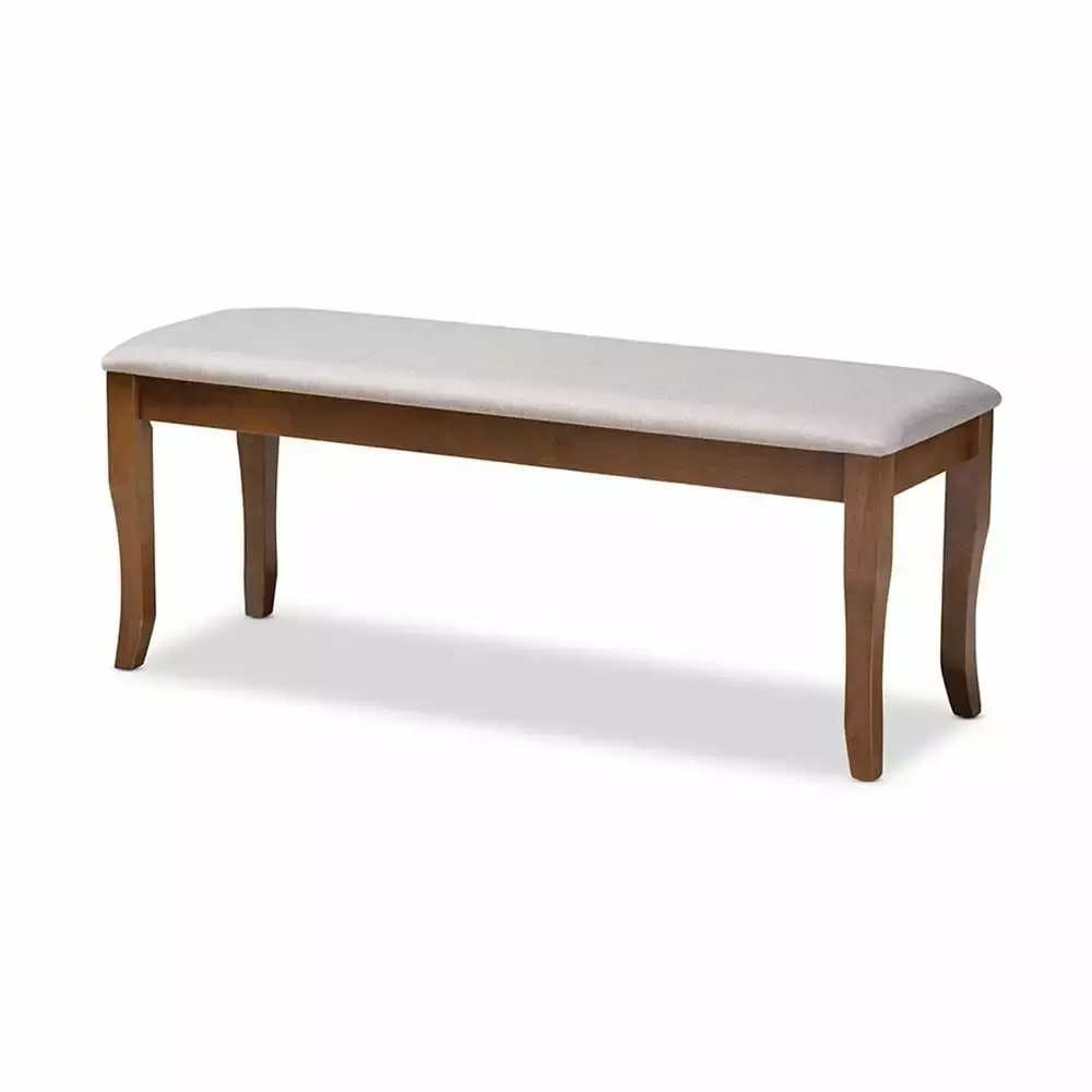 Cornelie Modern and Contemporary Transitional Grey Fabric Upholstered and Wood Dining Bench