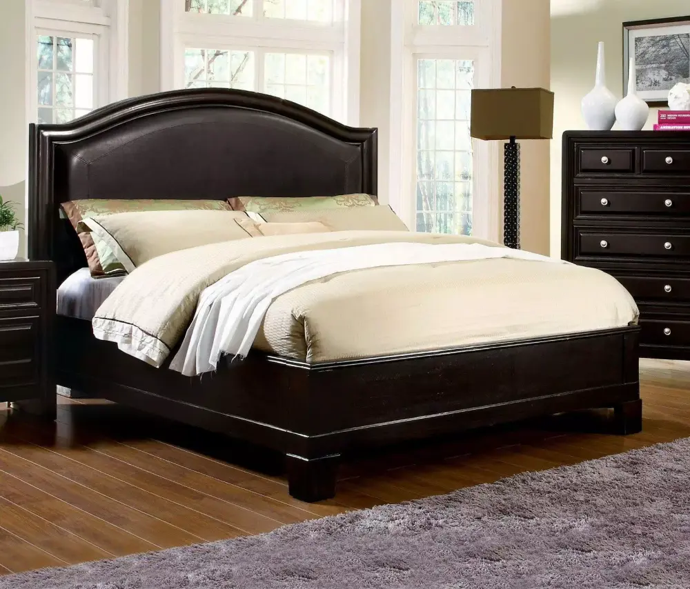 Transitional Espresso Solid Wood CAL King 5-Piece Bedroom Set by FOA CM7058-CK Winsor