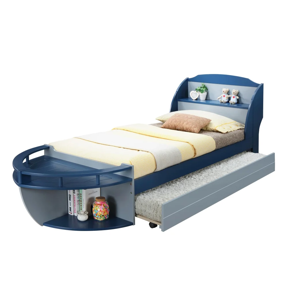 Neptune II Gray Trundle Bed - Space Saving Bed with Pull Out Bed