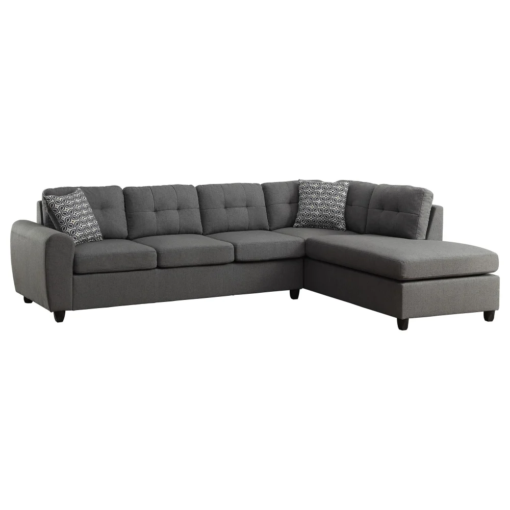 Stonenesse Tufted Sectional Grey Comfortable Modular Sofa