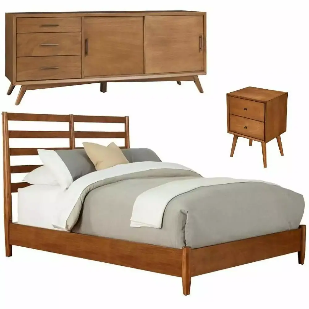 Home Square 3 Piece King Bedroom Set with TV Console and Nightstand