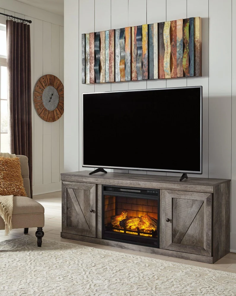 Wynnlow TV Stand with Electric Fireplace - Modern Entertainment Center