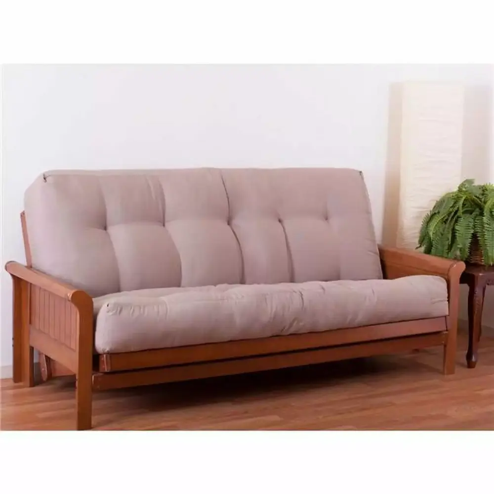 9 in Renewal Twill Full Size Futon Mattress Toffee