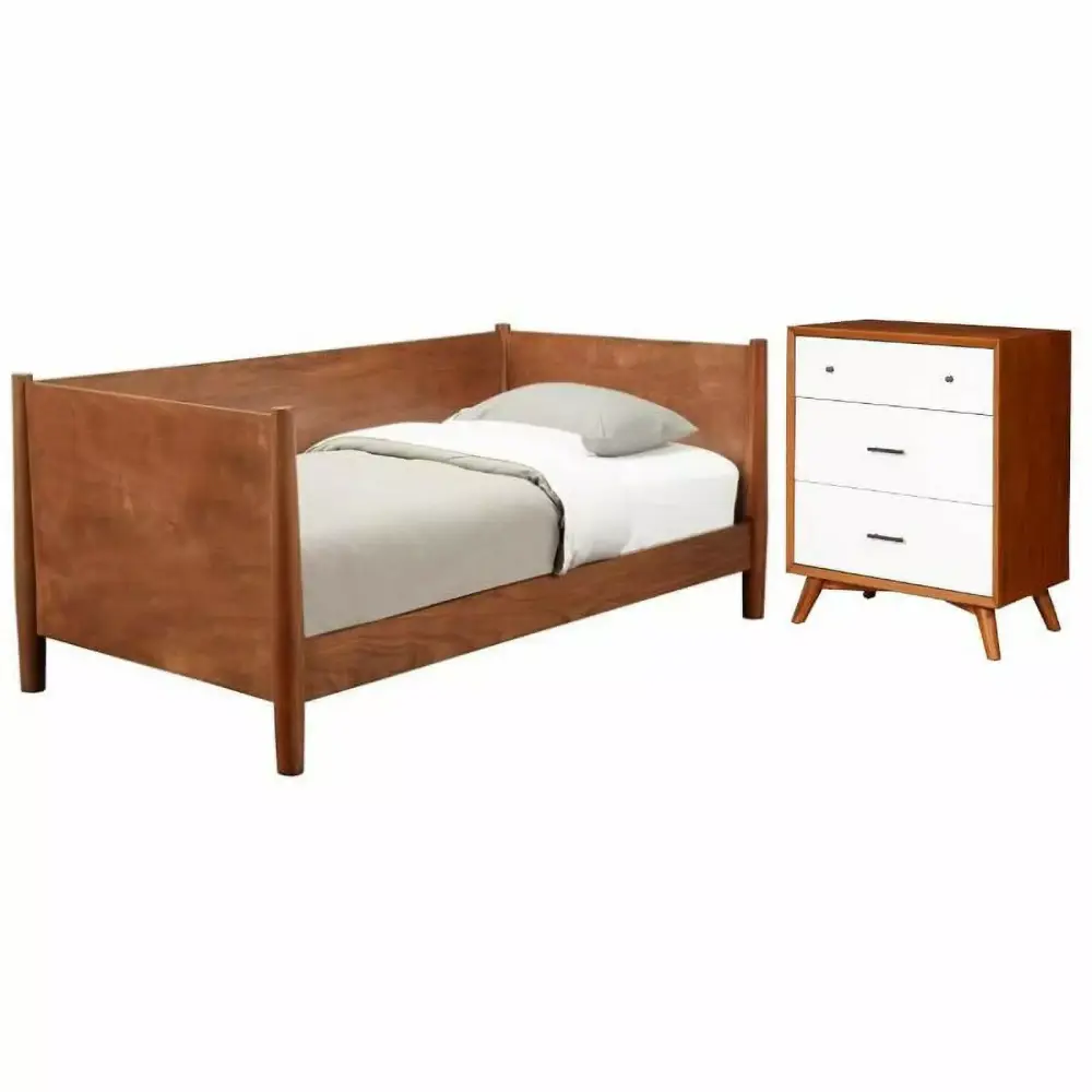 Home Square 2 Piece Twin Size Day Bed and Small Chest Set - Space-Saving Bedroom Furniture