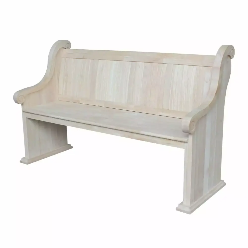 International Concepts Sanctuary Unfinished Wood Bench Ready for Customization