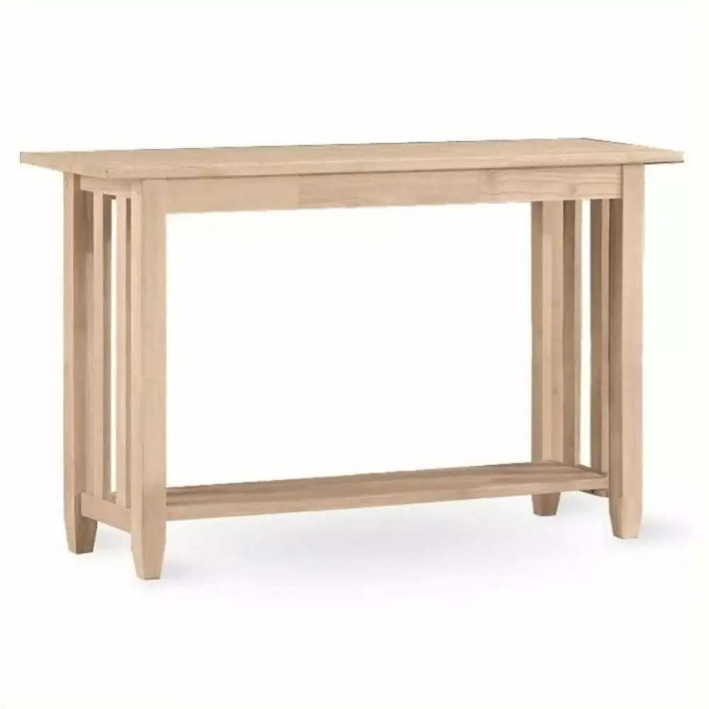 Pemberly Row Mission Style Unfinished Wood Sofa Table