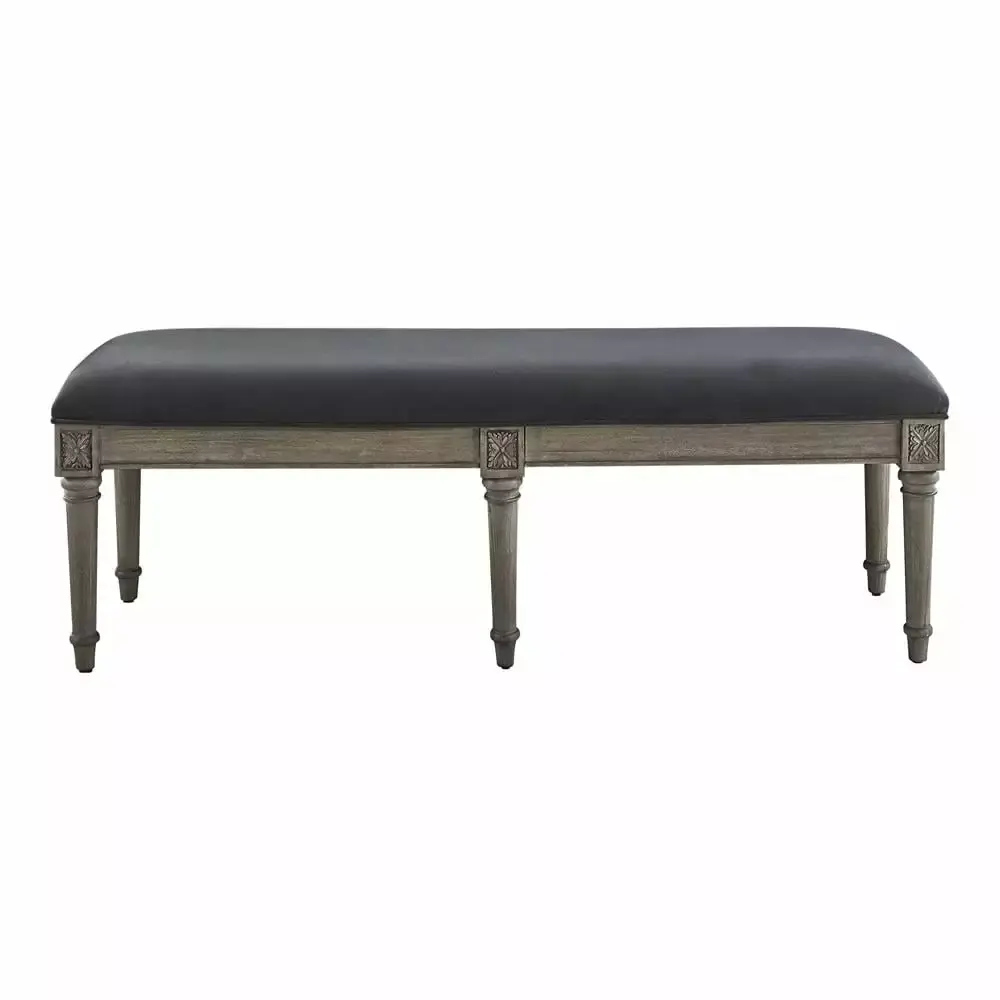 Alderwood Upholstered Bench in French Grey Fabric