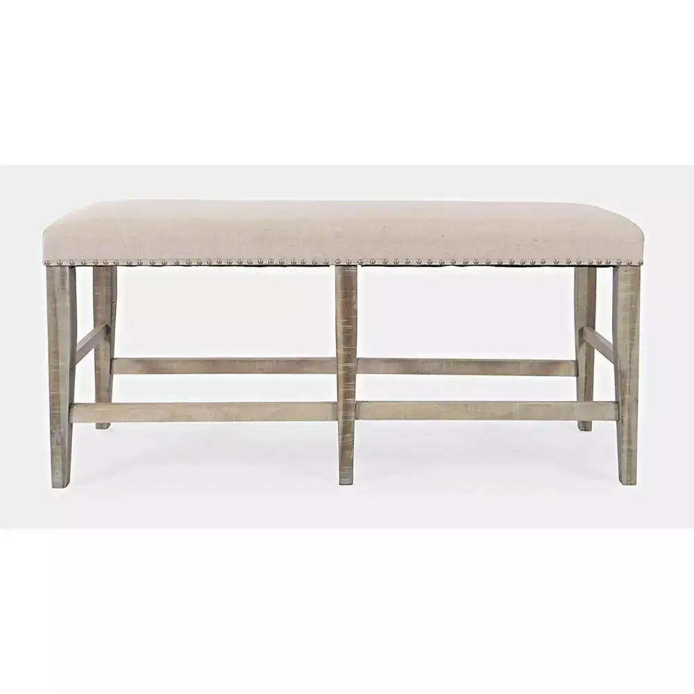 Jofran Fairview Transitional 52 Backless Upholstered Counter Height Bench