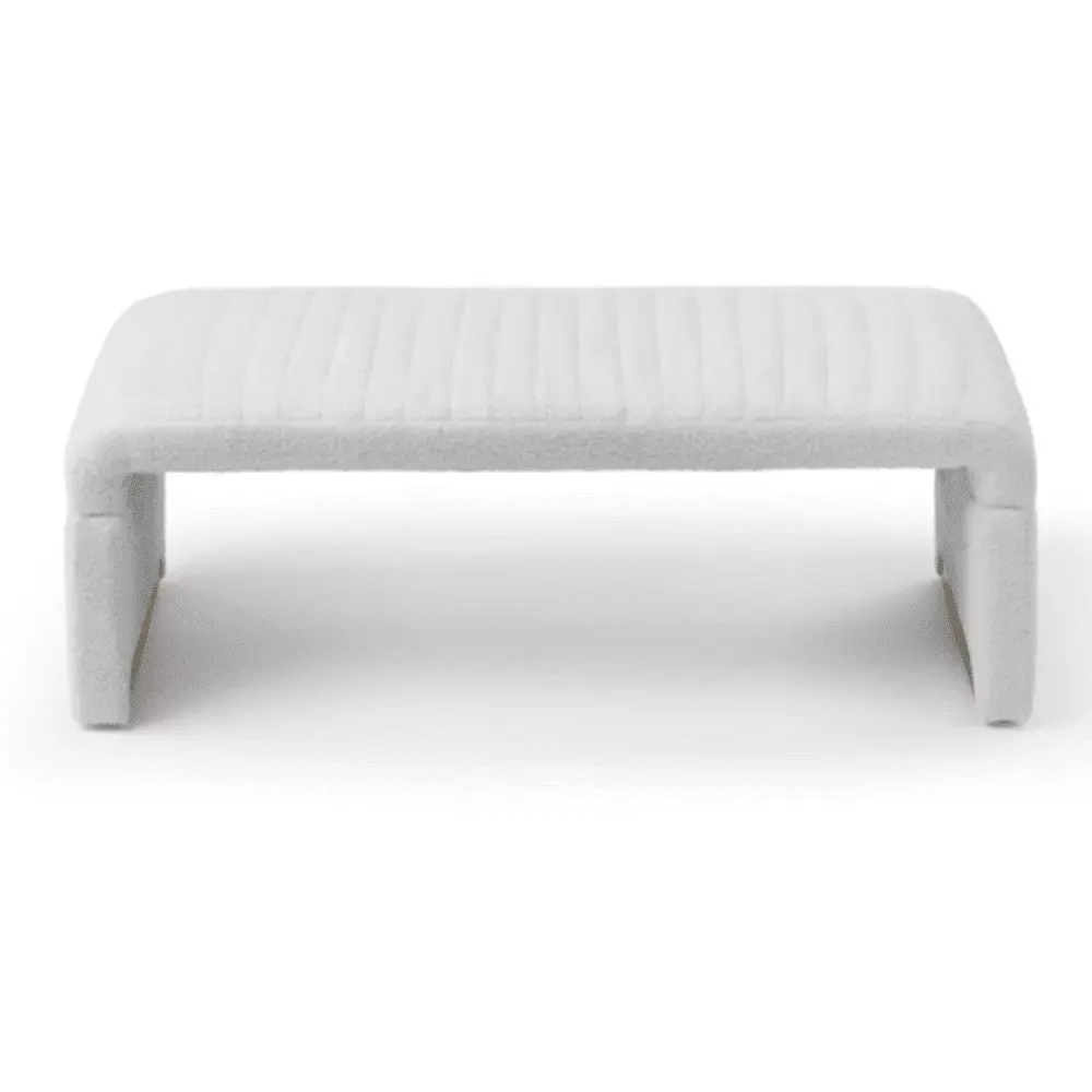 47.2 Width Modern Ottoman Bench Upholstered Sherpa Fabric End of Bed Bench