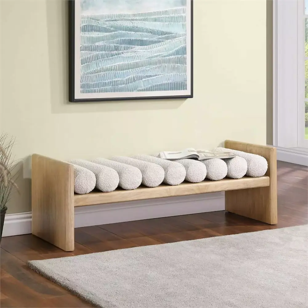 Meridian Furniture Waverly Cream Bench