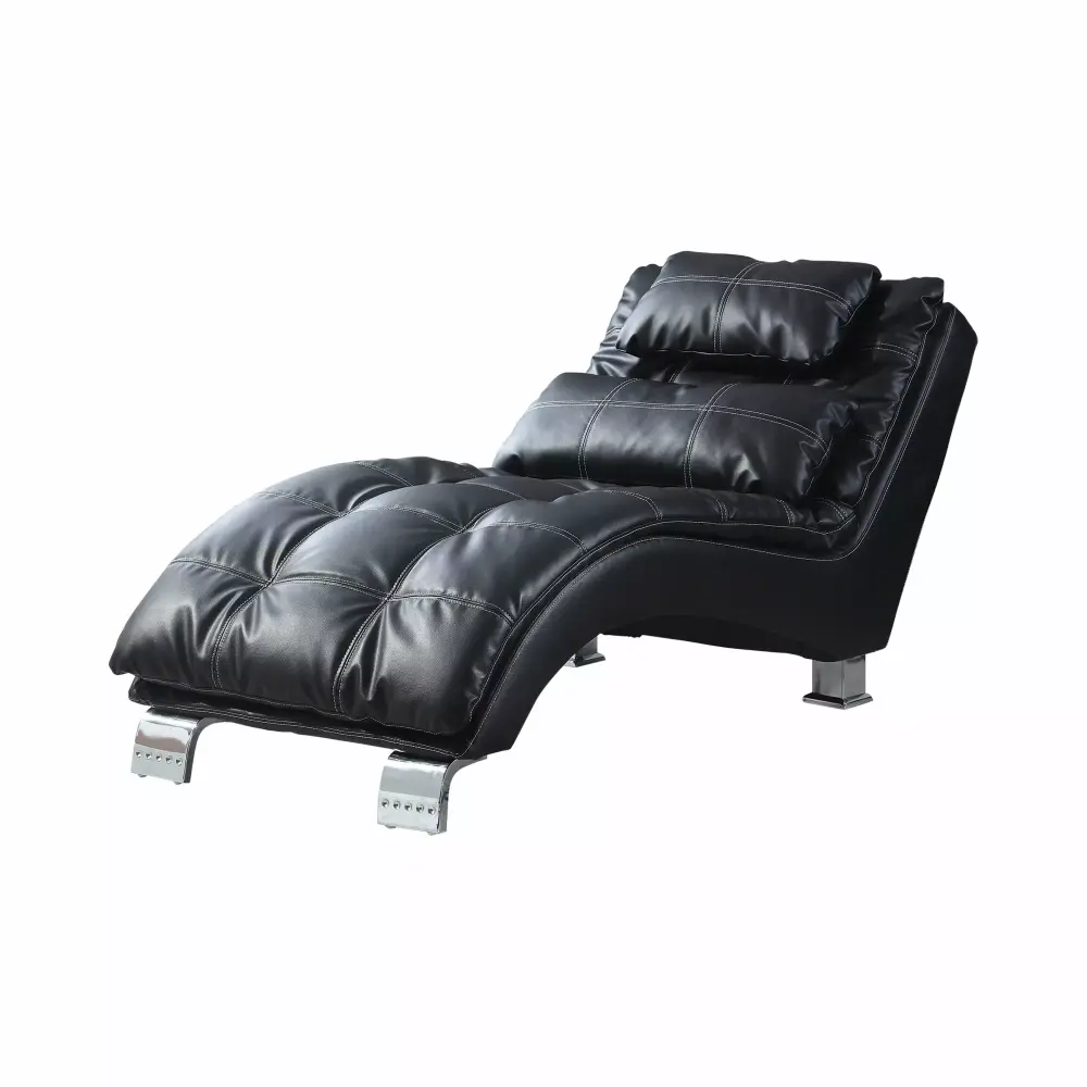 Dilleston Upholstered Chaise Black Stylish Comfort for Living Room