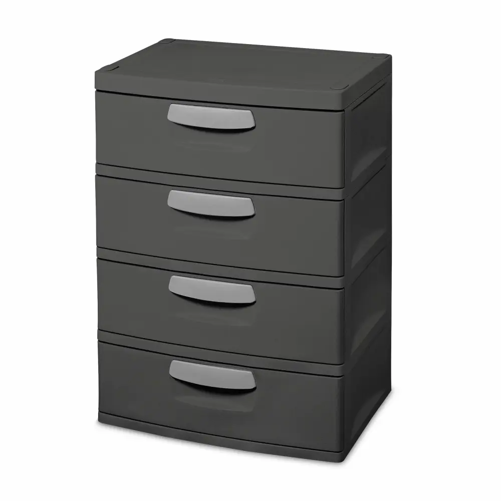 Sterilite 4 Drawer Unit Plastic Flat Gray Storage Dresser