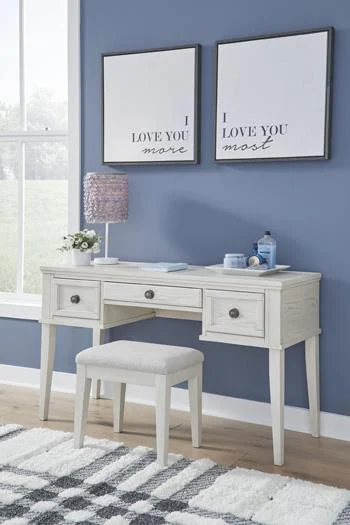 Robbinsdale Vanity with Stool for Makeup and Dressing