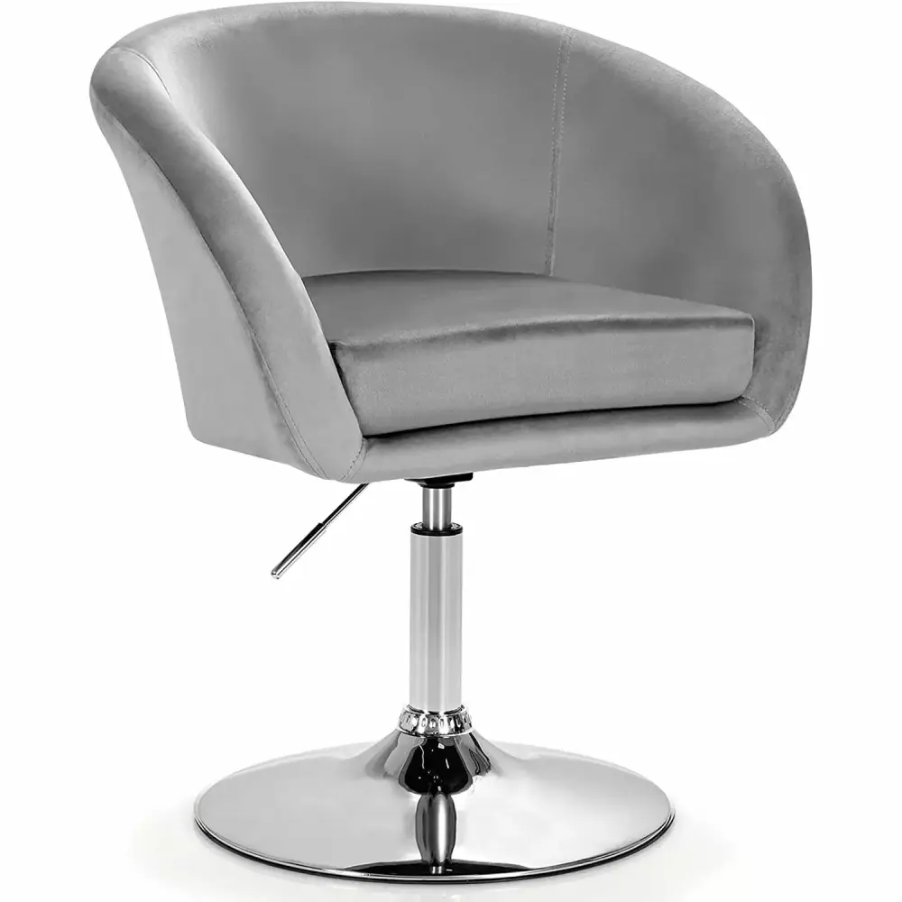 Bilot Vanity Chair - Adjustable Velvet Makeup Chair with Chrome Frame & Swivel Base