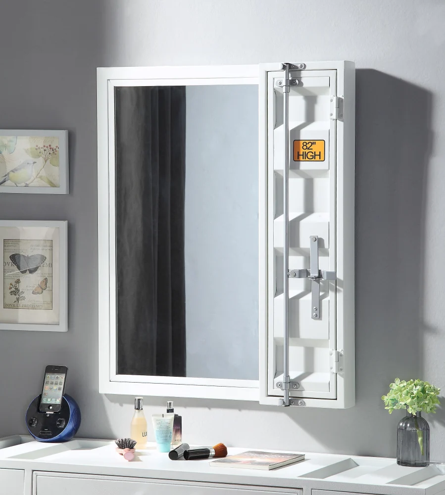 Cargo White Vanity Mirror Modern Adjustable Makeup Mirror