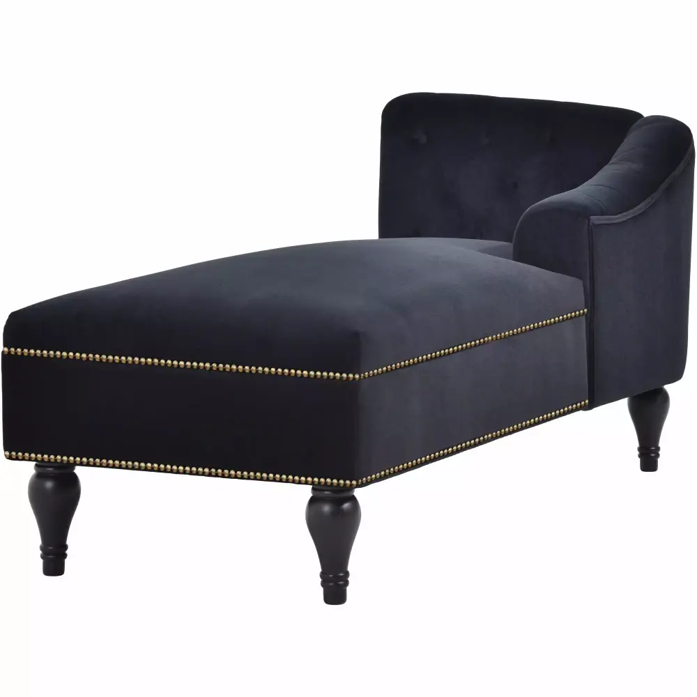 Button Tufted Velvet Chaise Lounge Chair for Living Room Bedroom