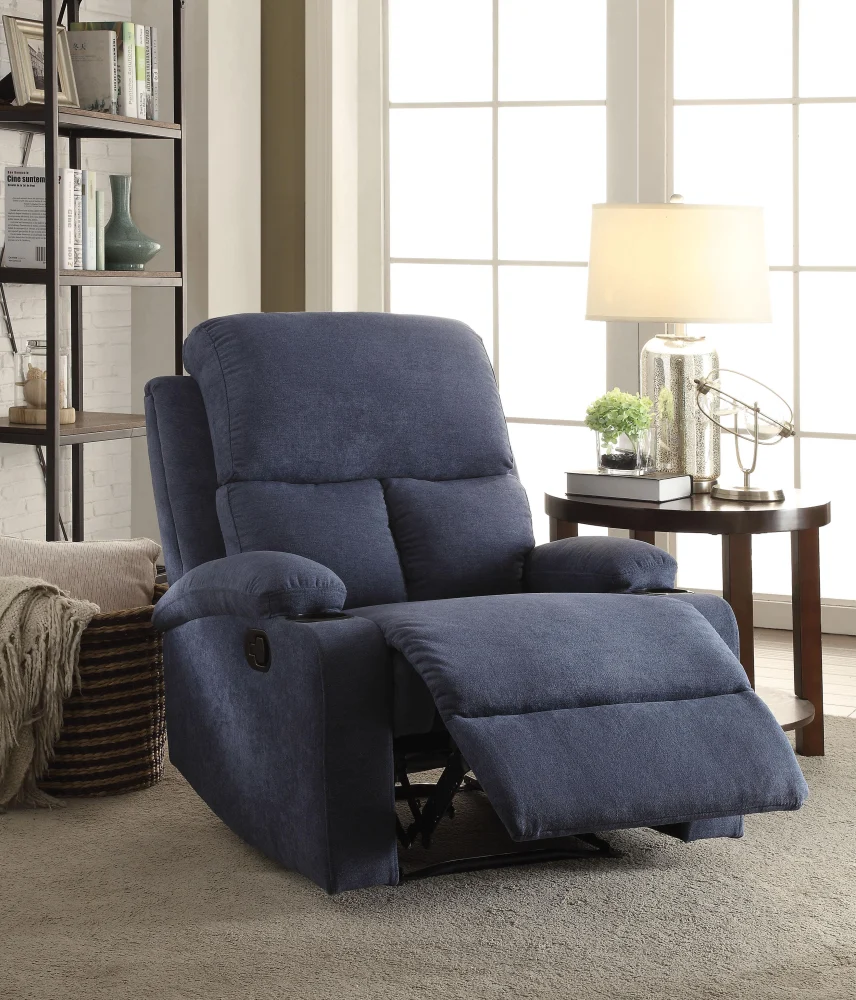 Rosia Blue Velvet Recliner Chair Power Lift with USB Charging