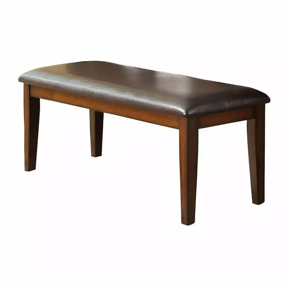 Benzara BM179859 Mango Veneer Bench with Covered Seat in Brown 19 x 16 x 48 in