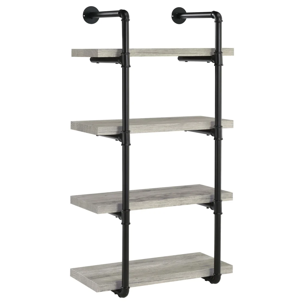 Elmcrest 24-inch Wall Shelf Black and Grey Driftwood Floating Shelf