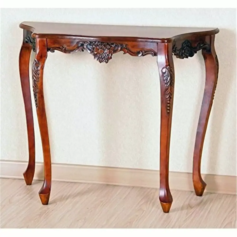 Carved Four Leg Scalloped Wall Table