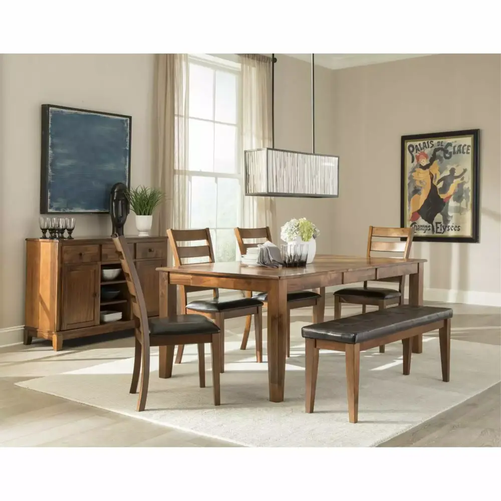 Intercon Furniture Kona Transitional Wood Backless Dining Bench in Brown