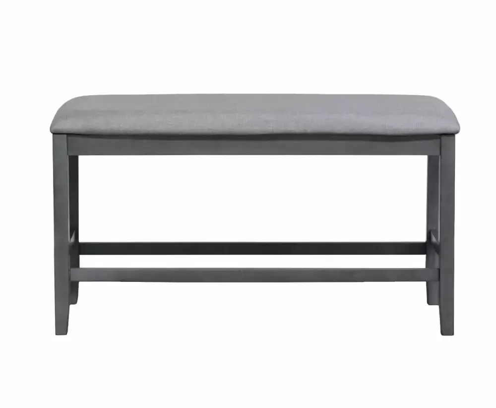 Artum Hill Atlas 44 Wide Gathering Height Bench in Walnut Gray with Upholstered Cushion