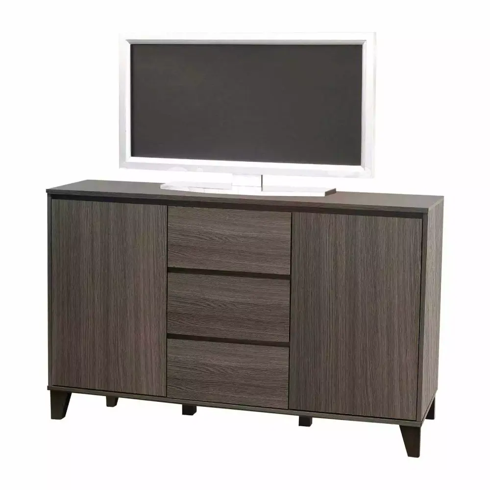 Inroom Furniture Designs Console Table Oak & Grey 49 x 30 x 16 in for Living Room Entryway