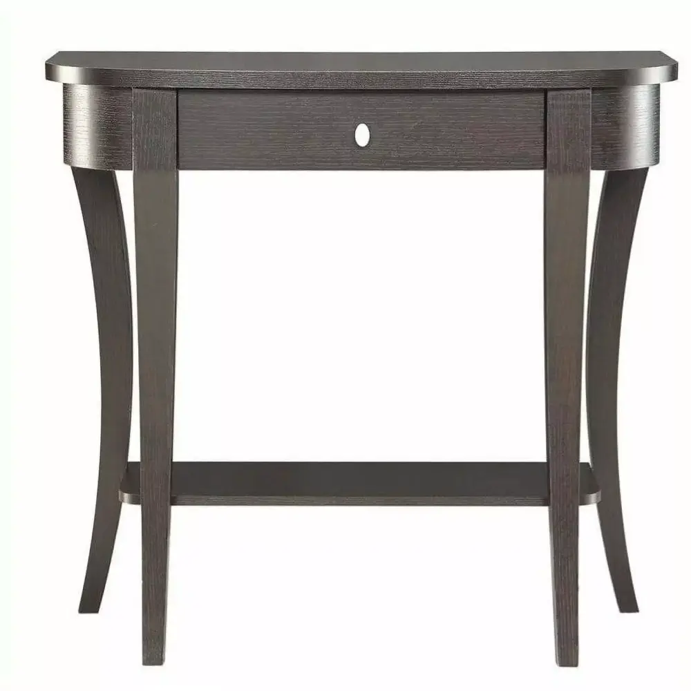 Pemberly Row Console Table in Espresso Wood Finish Traditional Entryway Table