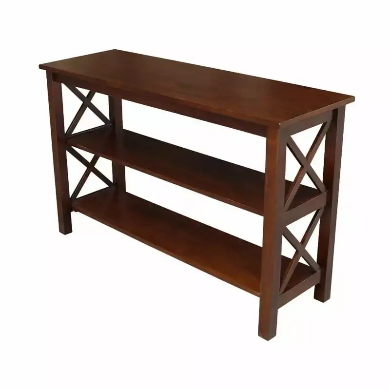 Pemberly Row Traditional Wood Console Table in Mahogany