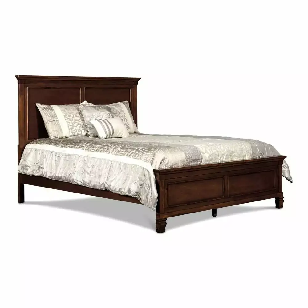 New Timeless Tamarack 4-PC Wood King Bedroom Set with Nightstand in Brown Cherry