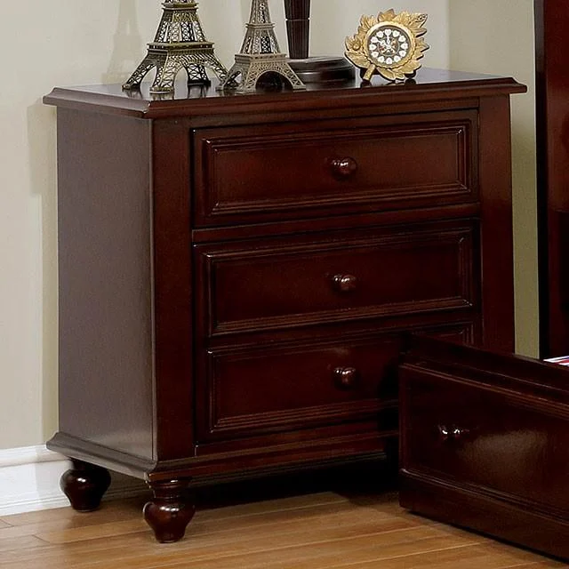 Olivia Dark Walnut Night Stand with Storage