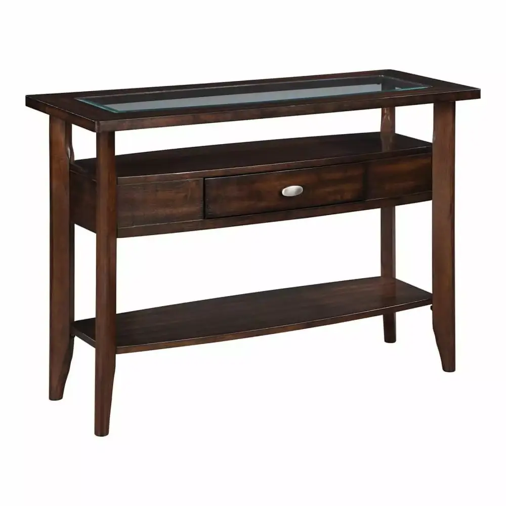 Furniture of America Eski Wood 1-Drawer Sofa Table in Dark Walnut