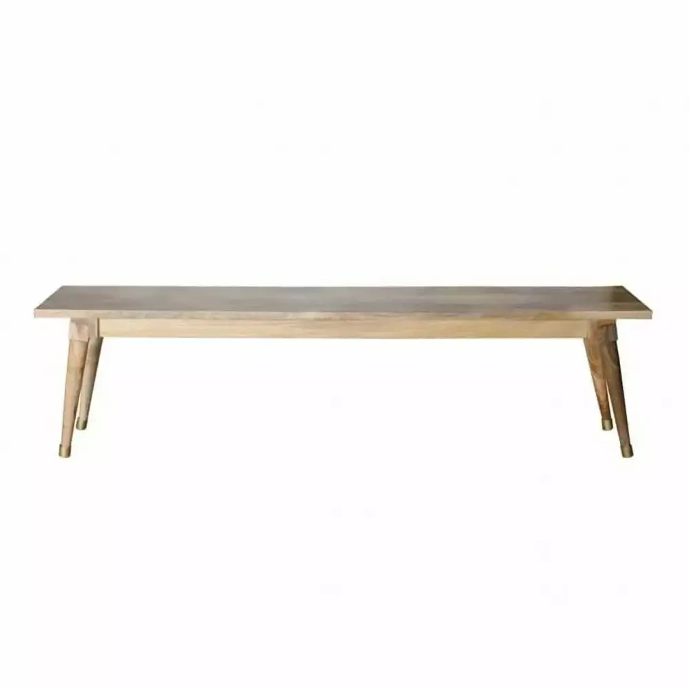HomeRoots 321530 Honey Wood Large Dining Bench 70 Inch Long for Kitchen or Dining Room