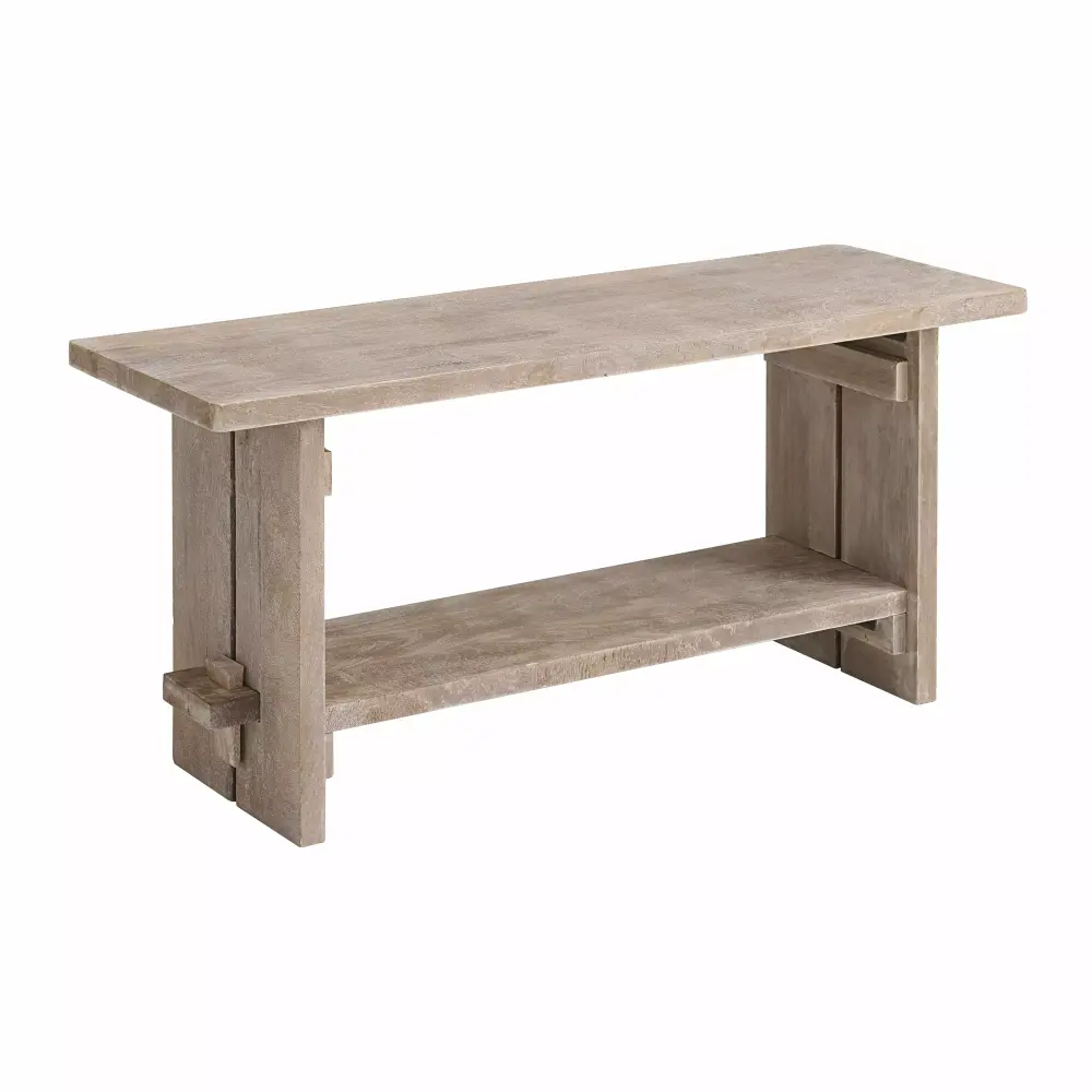 Alaterre Furniture Castleton Mango Wood 40W Bench Driftwood Finish