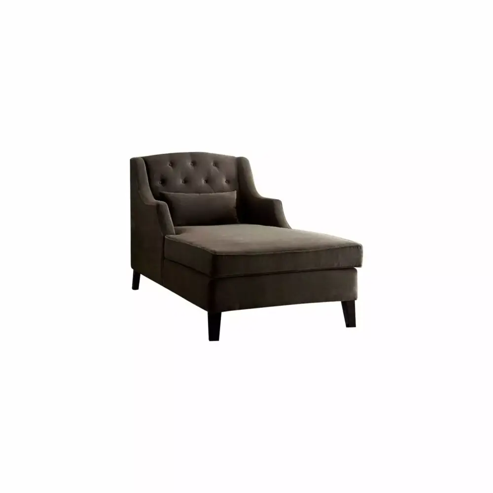 BenJara Wooden Chaise with Fabric Cover Brown Classic and Sturdy Design