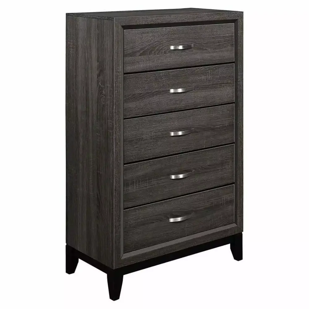 Lexicon Davi 31-inch 5 Dovetail Drawers Modern Wood Chest in Gray for Bedroom or Living Room