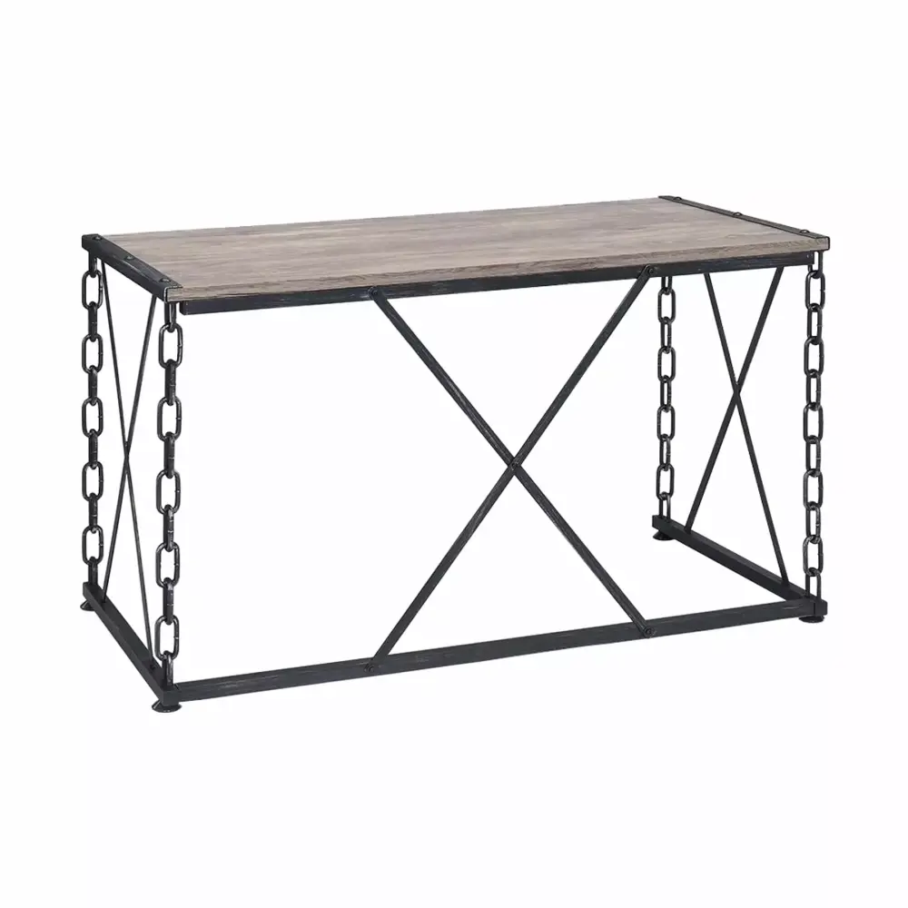 ACME Jodie Console Table in Rustic Oak & Black Finish Modern Entryway Sofa Table