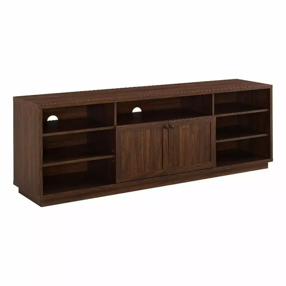 70 Contemporary Two-Door Wood Console Table in Dark Walnut