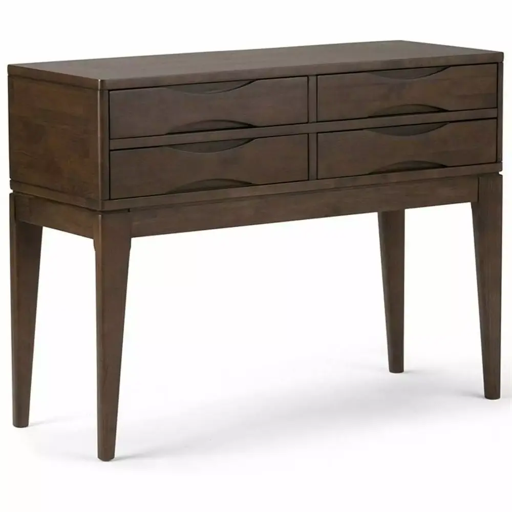 Allora Wooden Hallway Console Table in Walnut Brown Entryway Furniture