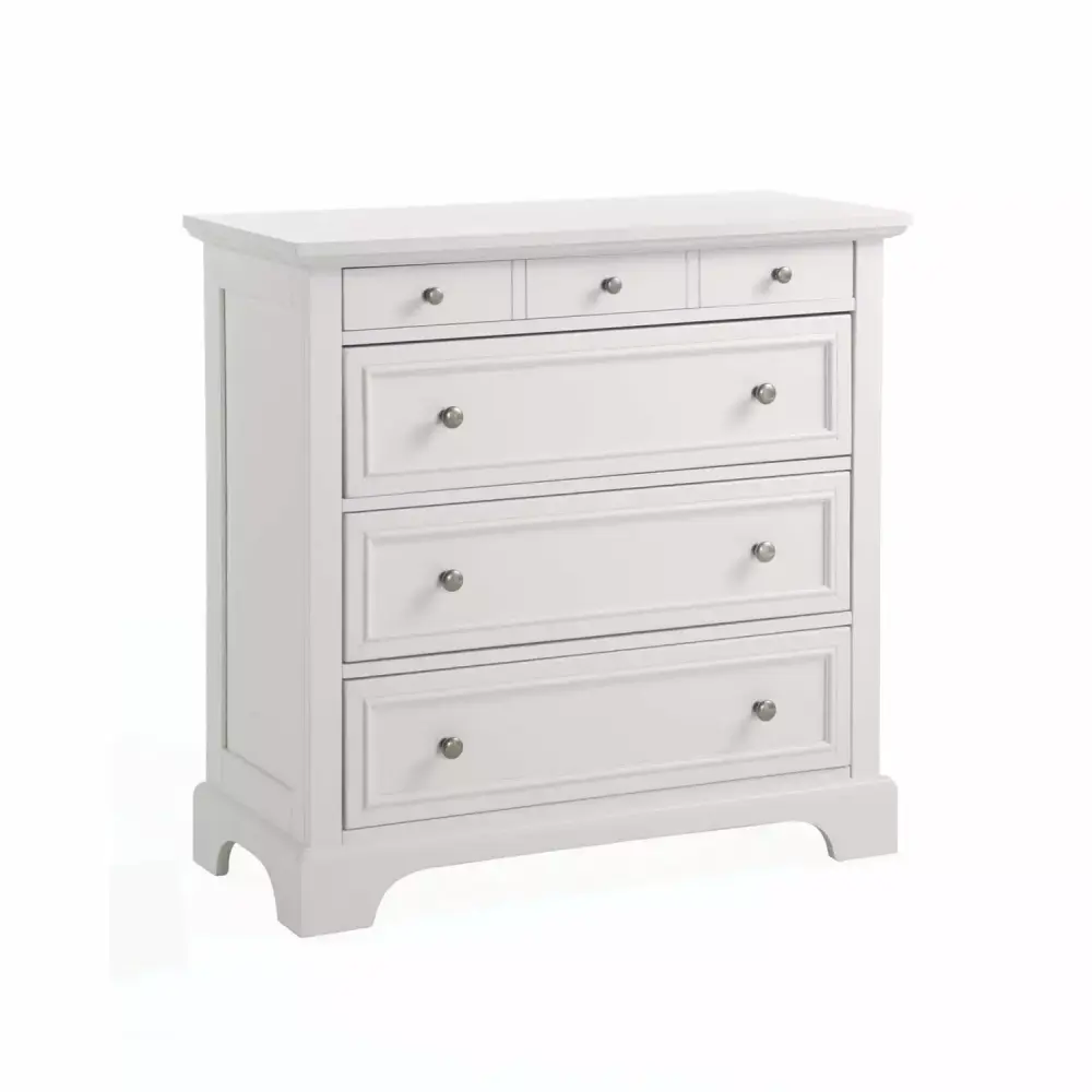 Homestyles Naples Wood Chest in Off White 6-Drawer Dresser for Bedroom