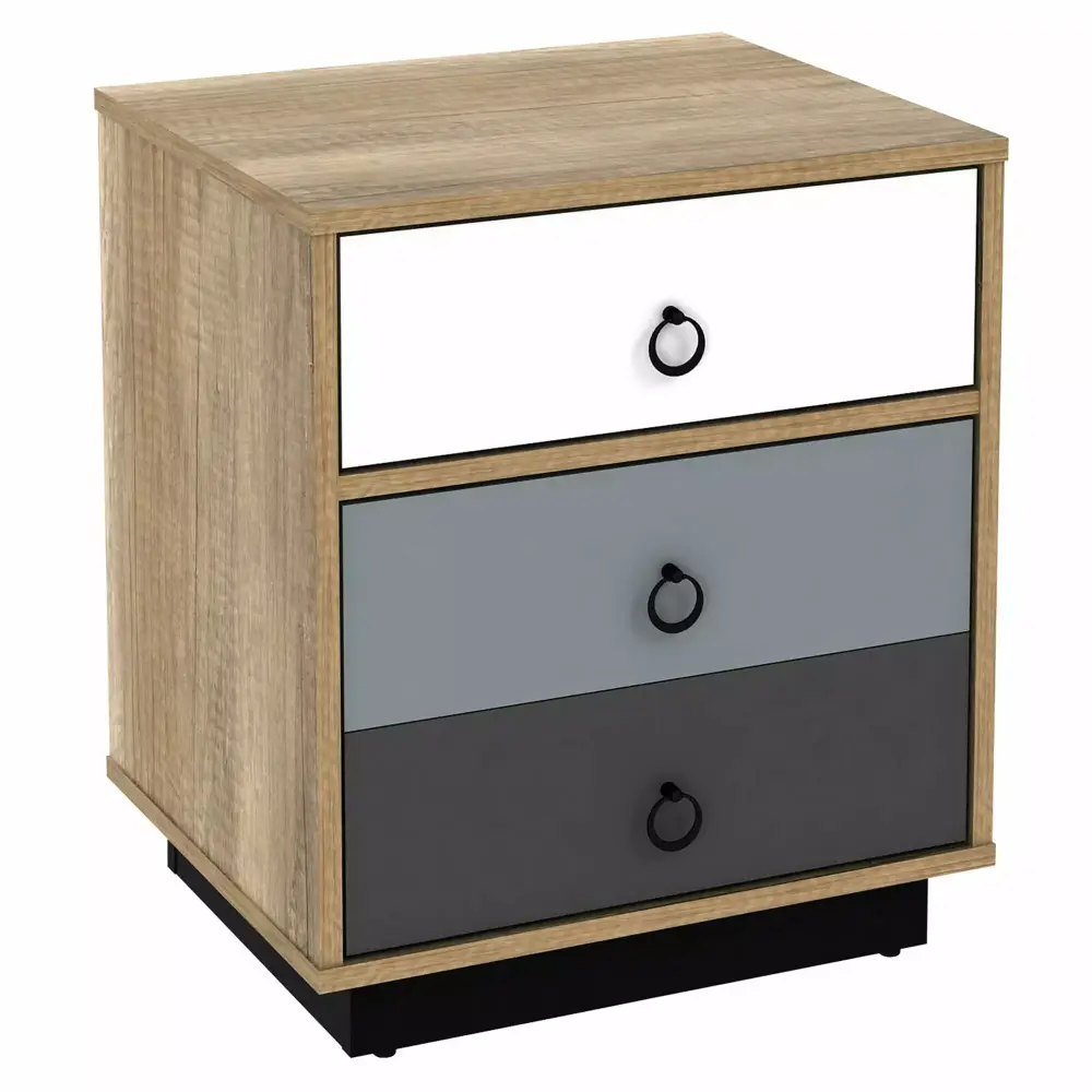 Gymax Nightstand with Drawer and Storage Cabinet Wooden