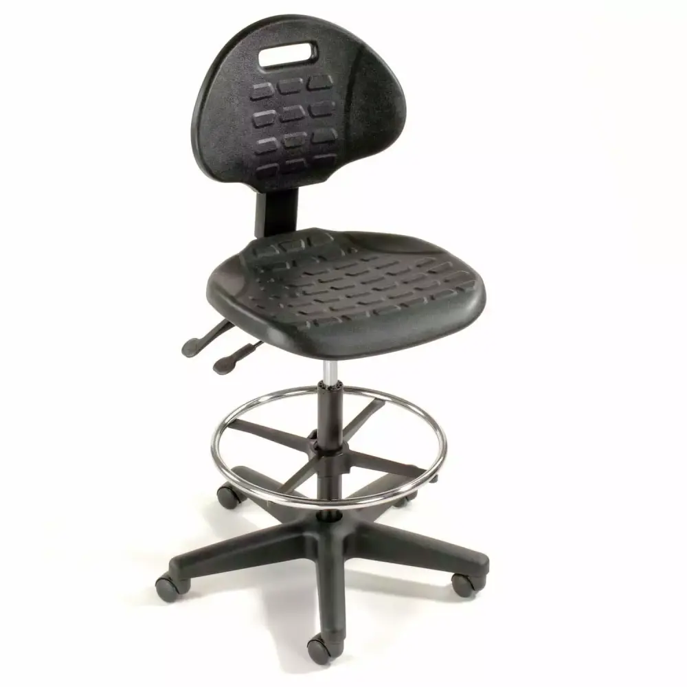 Black 5-Way Adjustable Ergonomic Stool with 225 Lbs Capacity
