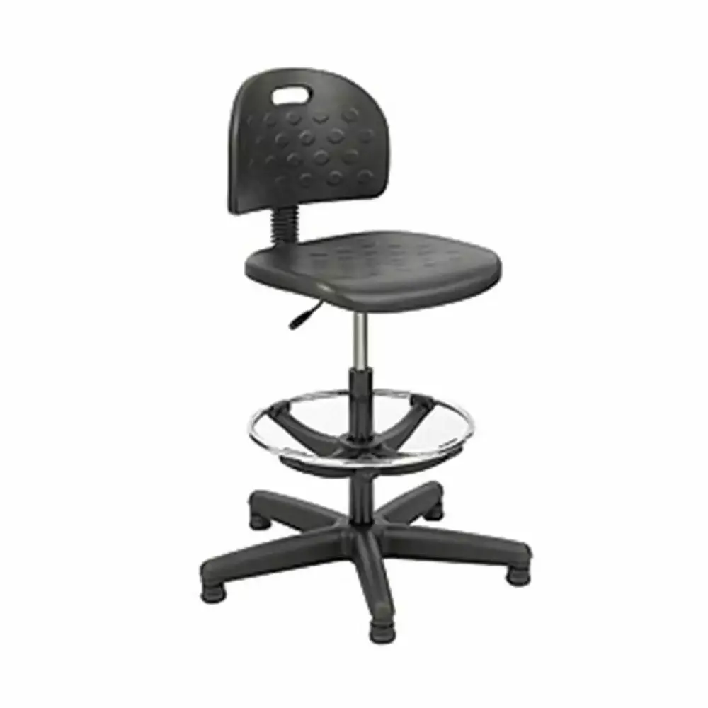 Rubberized Economy Workbench Chair Black Durable Workshop Stool